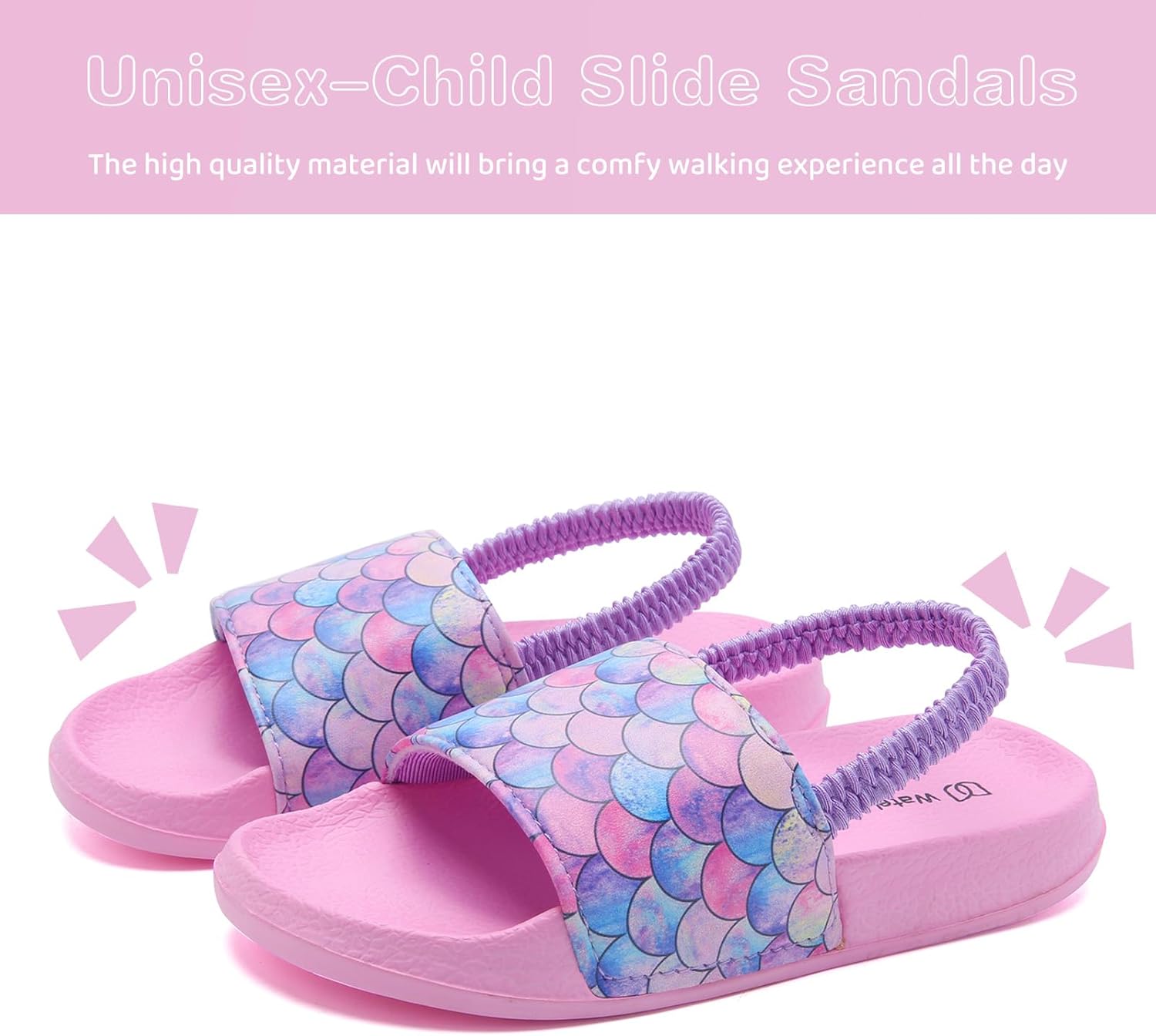 WateLves Toddler Boys Girls Slides Sandals for Swim Beach Kids Water Shoes Casual Summer Slippers - Image 2