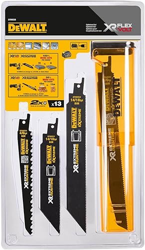 Dewalt DT99551-QZ DT99551-QZ-Juego de 8 hojas de Sierra Sable Bi-Metal XR Extreme RUNTIME, 240 V, AmarilloNegro