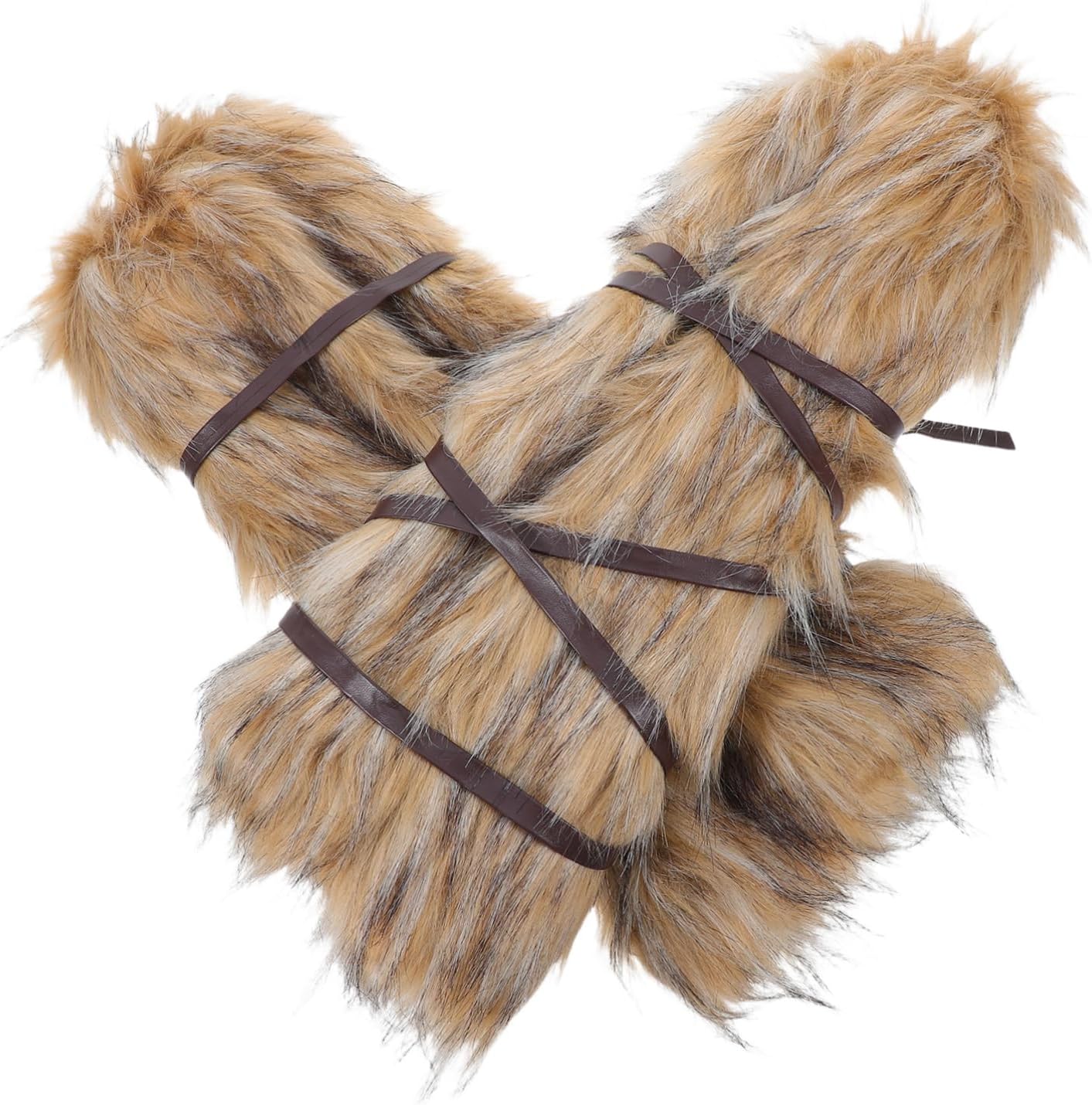 CALLARON Viking Costume Accessories Furry Leg Warmers Faux Fur Plush Covers for Adults and Boys and Girls Medieval Cosplay for Festivals and Role-Playing Events