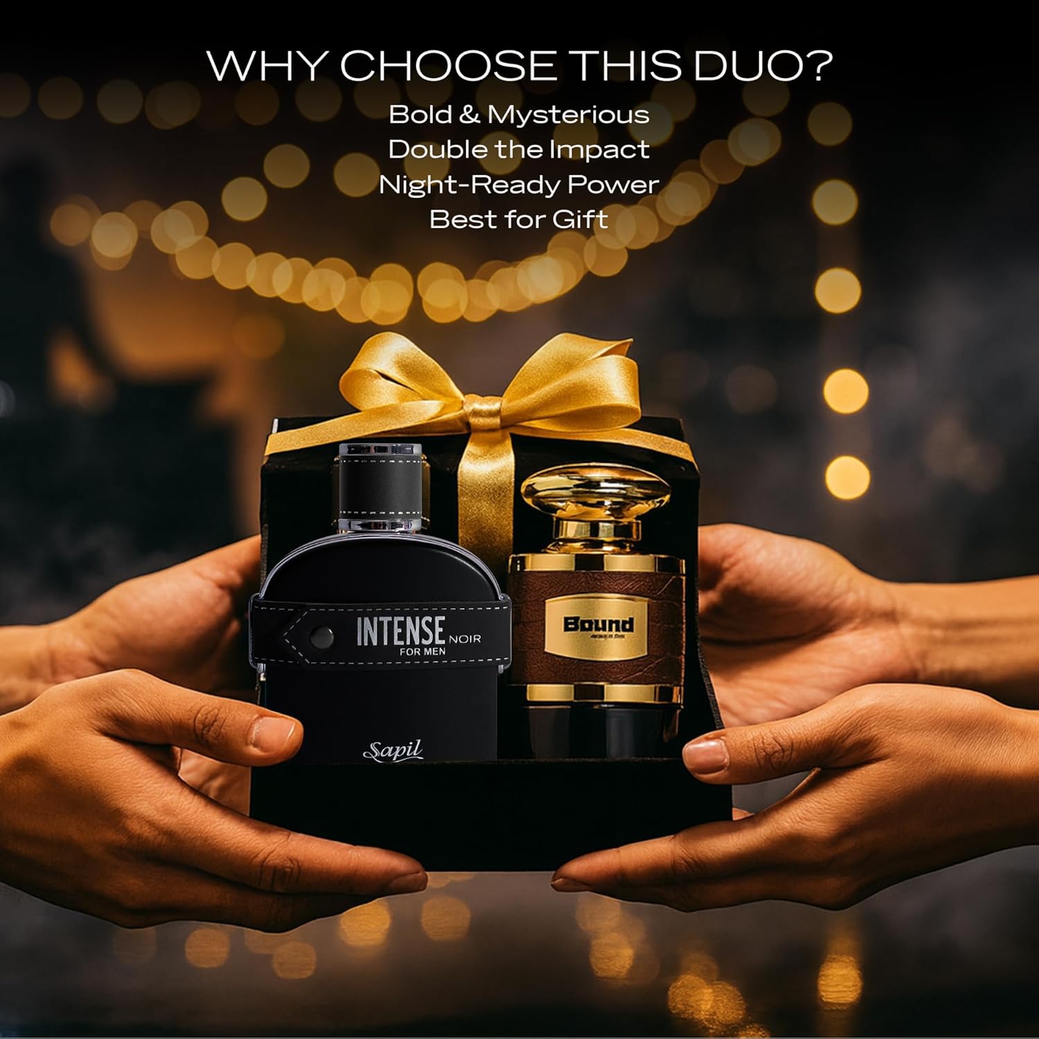 Sapil Intense Noir & Bound Men’s Cologne Gift Set - Long-Lasting Aromatic-Ambery & Spicy-Woody EDT Duo - Bold Citrus, Leather, Mandarin, Cardamom - 3.4 oz Each - Image 6