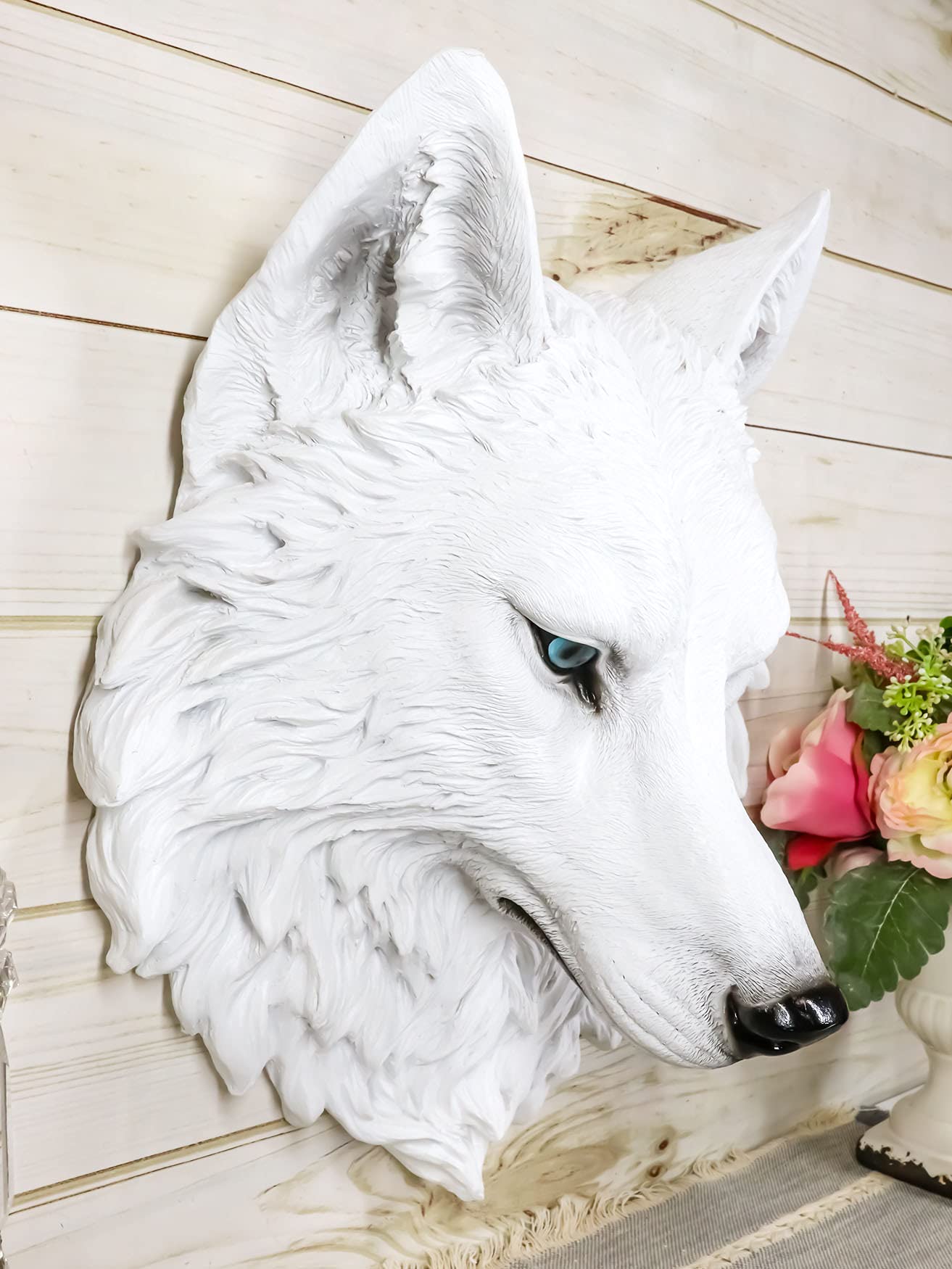 Amazon.co.jp: Ebros 大きなゴーストアルビノ スノーホワイトウルフ