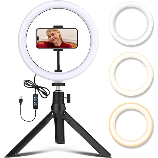Tygot 10 Inch Ring Light with Tripod