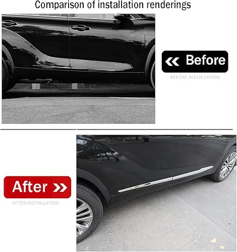 Miniatura 5 de Accesorios de automóvil para Toyota Highlander 2020 2021 2022 2023 Moldura de puerta lateral de carrocería (estilo cromado brillante) ABS 4 unidades