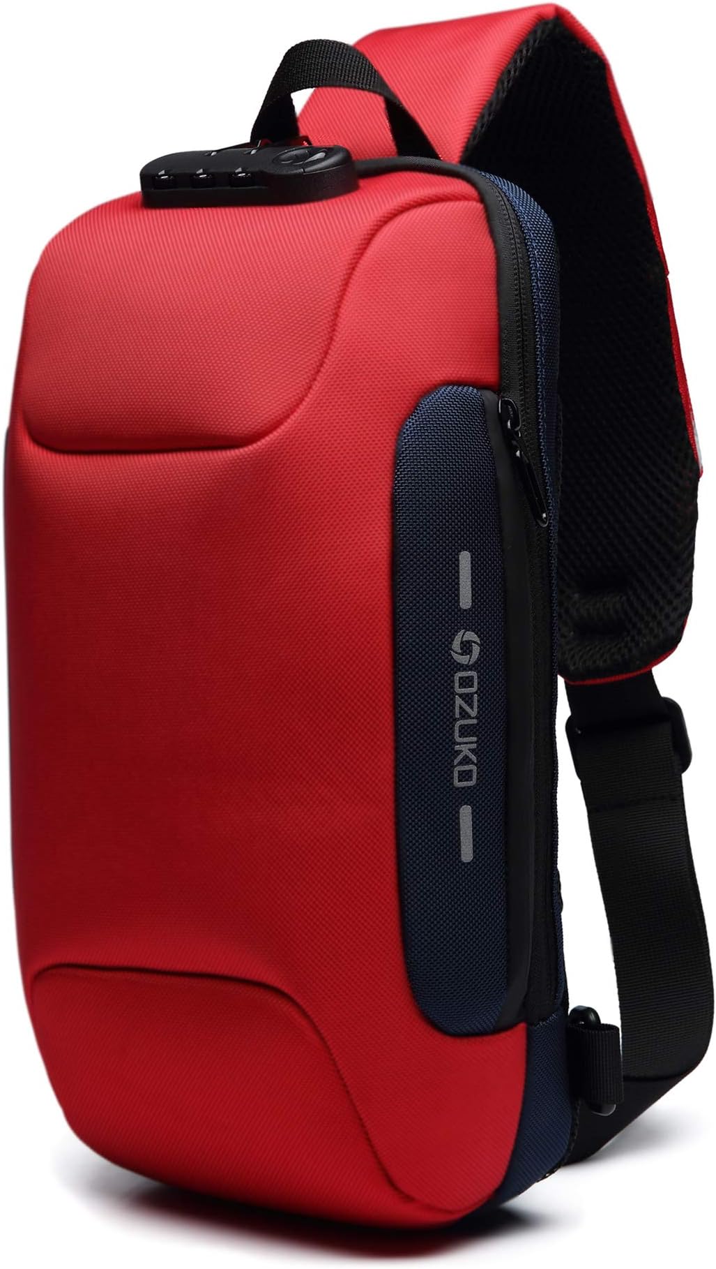 H HIKKER-LINK Mens Chest Sling Bag Anti-theft Crossbody Messenger Pack with USB