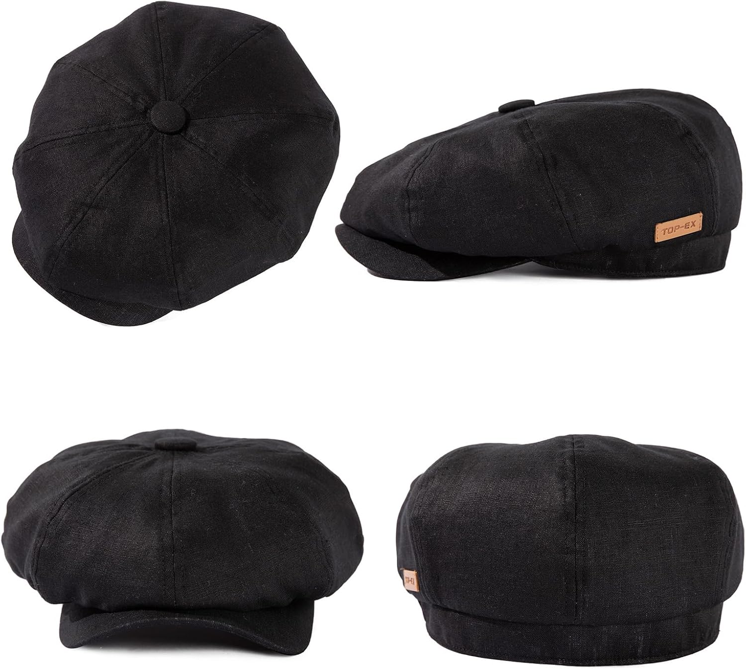 Oversized XL XXL Natural Linen Flat Cap Lightweight 8 Panel Summer Cooling Eco-Friendly Newsboy Hat Golf Outdoor - Image 4