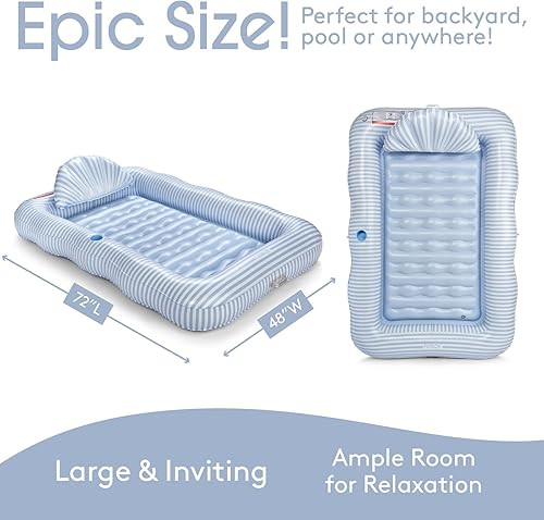 Miniatura 7 de FUNBOY Tanning Pool Lounger Float, XL 72'' x 48'' Pool Float with Custom Pillow and Large Cup Holder, Perfect for Pool or Backyard.