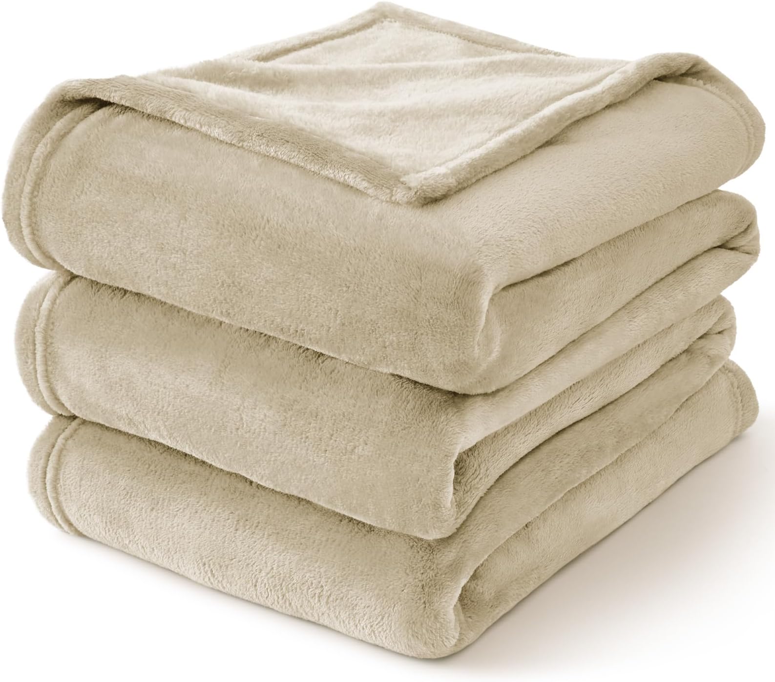 BEDELITE Fleece Blanket Full Size Linen Throw Blankets for Couch & Bed, Luxury Plush Cozy Fuzzy Blanket 84x90 inches, Super Soft Warm Lightweight Throw Blanket for Travel Camping