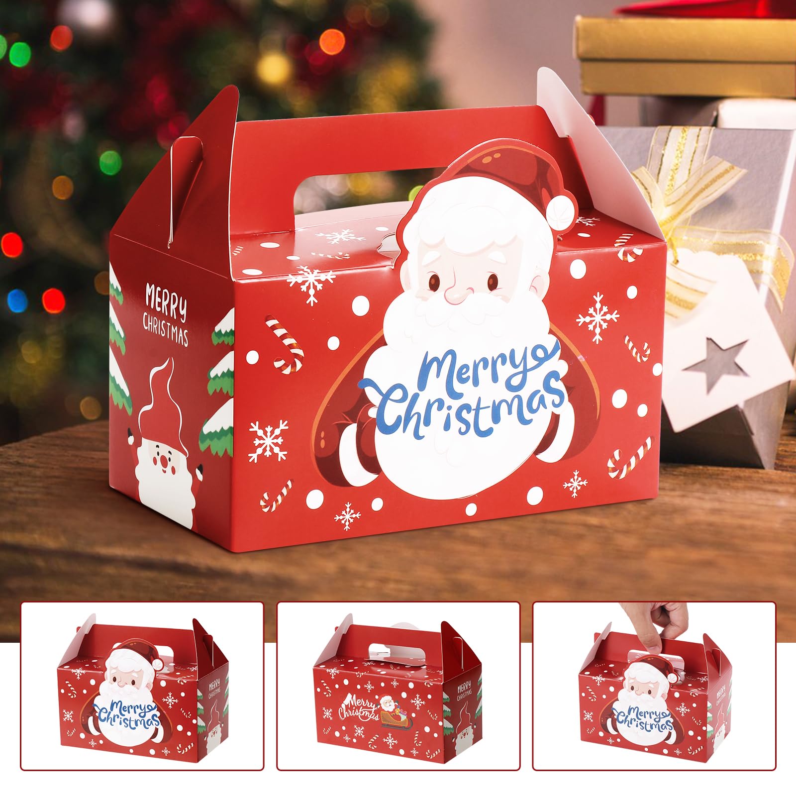Boîtes Cupcake 2 Trous Avec Poignée - Lot De 50 - Carton Alimentaire - Inserts Inclus - Marron