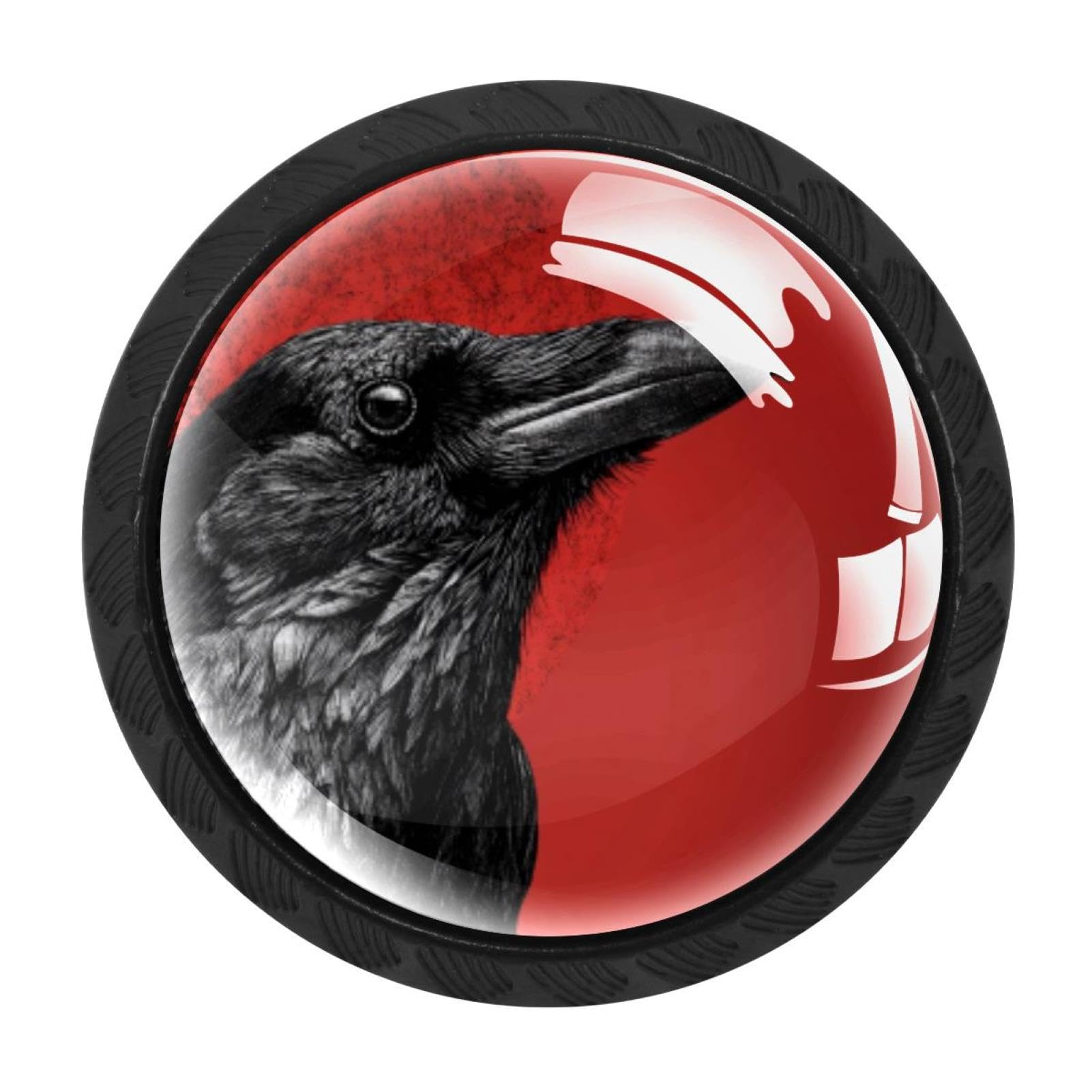 CHENZZZZ Crow (3) Drawer Knobs 4 Pack Crystal Dresser Knobs 35mm Glass Cabinet Knobs for Home Office Bathroom