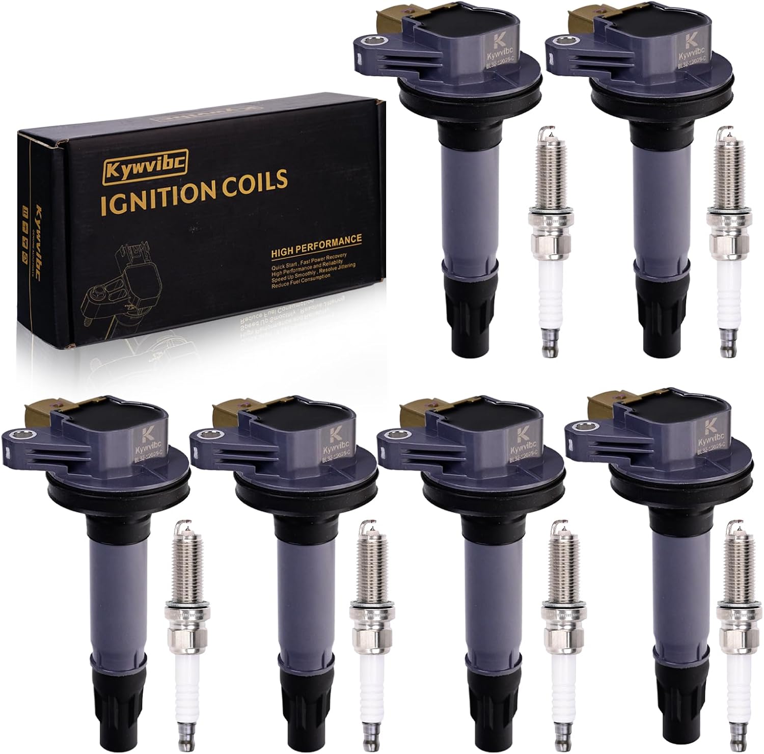 6 Packs UF646 Ignition Coil Pack SP534 Double Iridium Spark Plug for 11-17 Ford F-150 Explorer Taurus Transit-150 250 350/Lincoln MKT Navigator V6 3.5L Turbo BL3Z12029C DG549