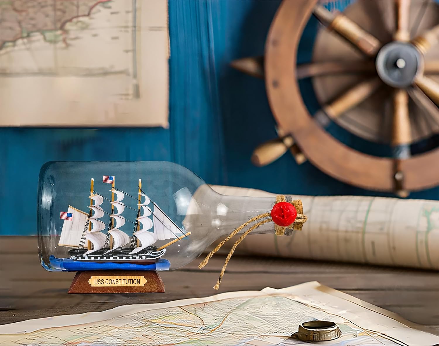 SAILINGSTORY Ship in a Bottle Sailing Ship Model Nautical Decoration USS Constitution