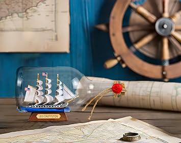 SAILINGSTORY Ship in a Bottle Sailing Ship Model Nautical Decoration USS Constitution