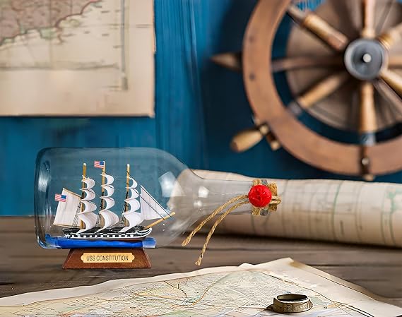 SAILINGSTORY Ship in a Bottle Sailing Ship Model Nautical Decoration USS Constitution