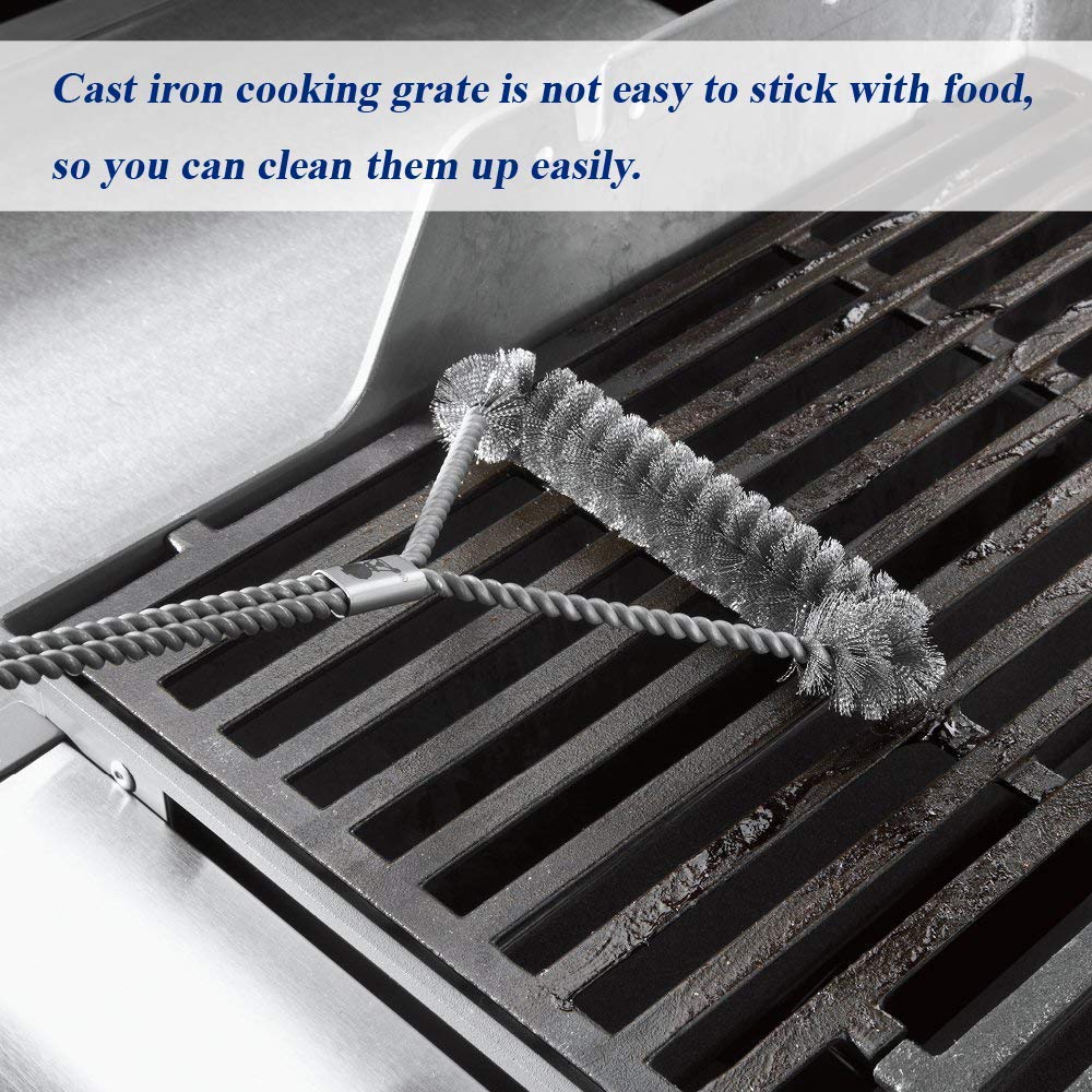 GFTIME Żeliwny ruszt do grillowania 43,2 x 24 cm, zamiennik rusztu Napoleon Triumph 495, Charbroil Performance 440S Grill, żeliwny ruszt do grilla, 3 sztuki akcesoriów do grilla