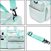 Vista 22 de Pequeña bolsa de gimnasio para mujer, bolsa de viaje con compartimento para zapatos