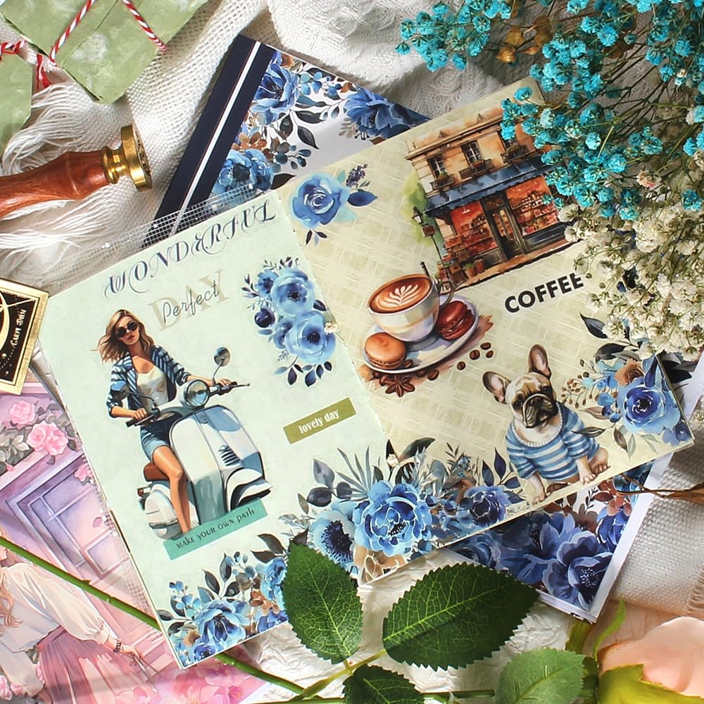 Vintage akwarela naklejki kwiatowe, wstępnie wycięty dziennik naklejka książka do dziennika śmieci, różne materiały PET Washi naklejki papierowe na artykuły do scrapbookingu, planery, kolaż,