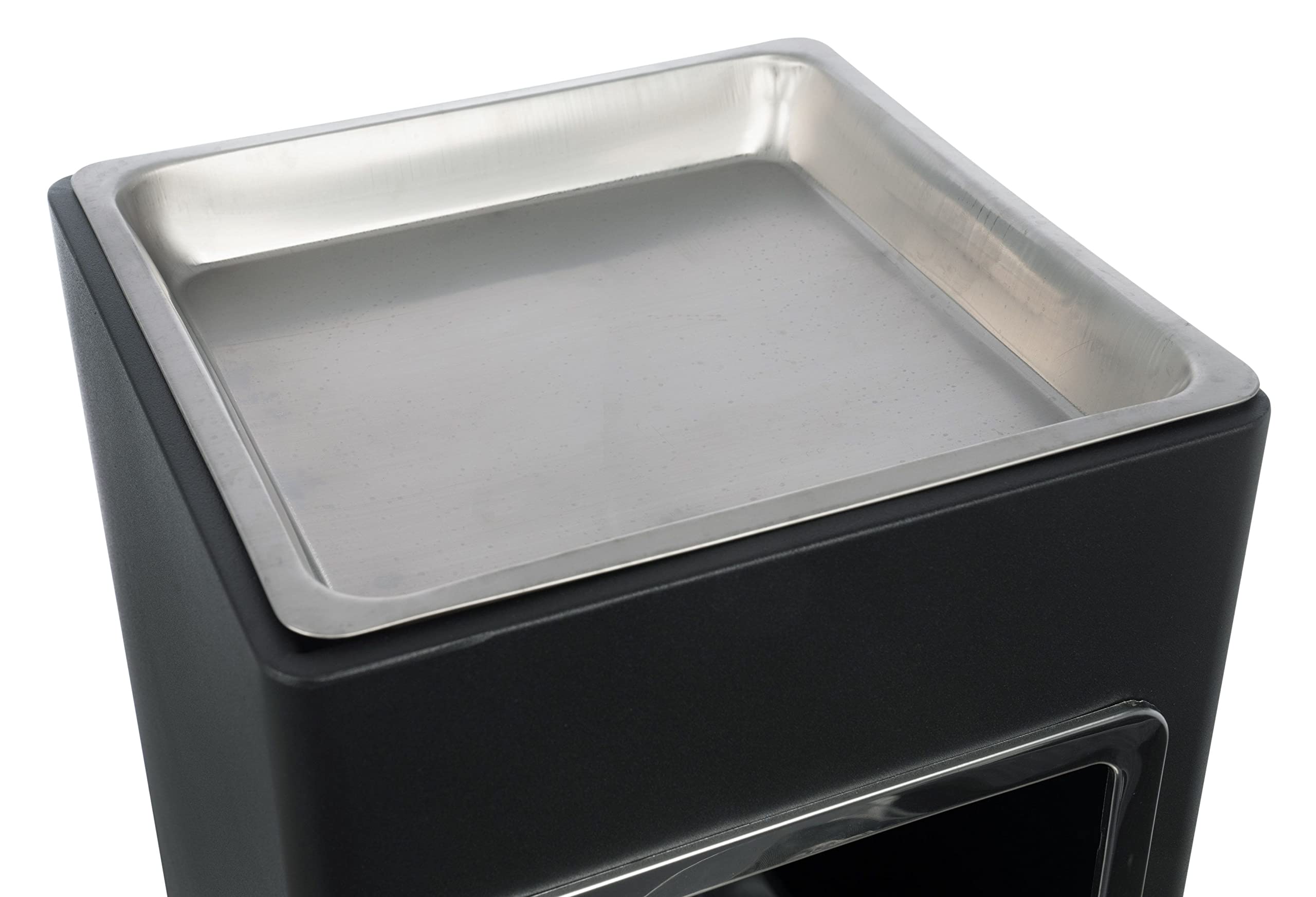 Cendrier amovible sur pied en acier inoxydable noir argenté | Pour usage commercial, extérieur, intérieur et extérieur