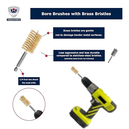 Miniatura 3 de 8 tamaños_2 juegos Juego de cepillos de agujero, cepillo de alambre de latón y cobre para taladro eléctrico, juego de cepillos de taladro, cepillo