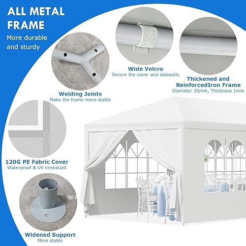 Miniatura 4 de Tienda de campaña para fiestas mejorada 2025 de 10 x 30 pies, carpas blancas al aire libre para fiestas, bodas, eventos, cumpleaños, tiendas de