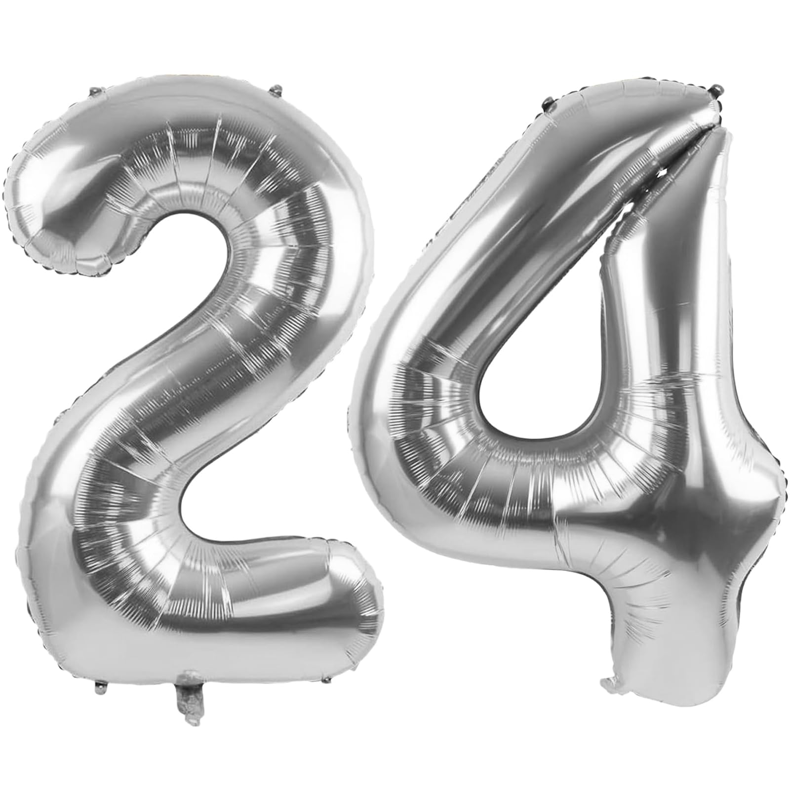 40 Zoll Silber Luftballons Zahlen 24 Silber Ballon 24. Geburtstag Deko Folienballon Zahl 24 Riesenzahl Ballon 24 Party Hochzeit Jubiläumsdekorationen Geburtstag Nummer 24/42