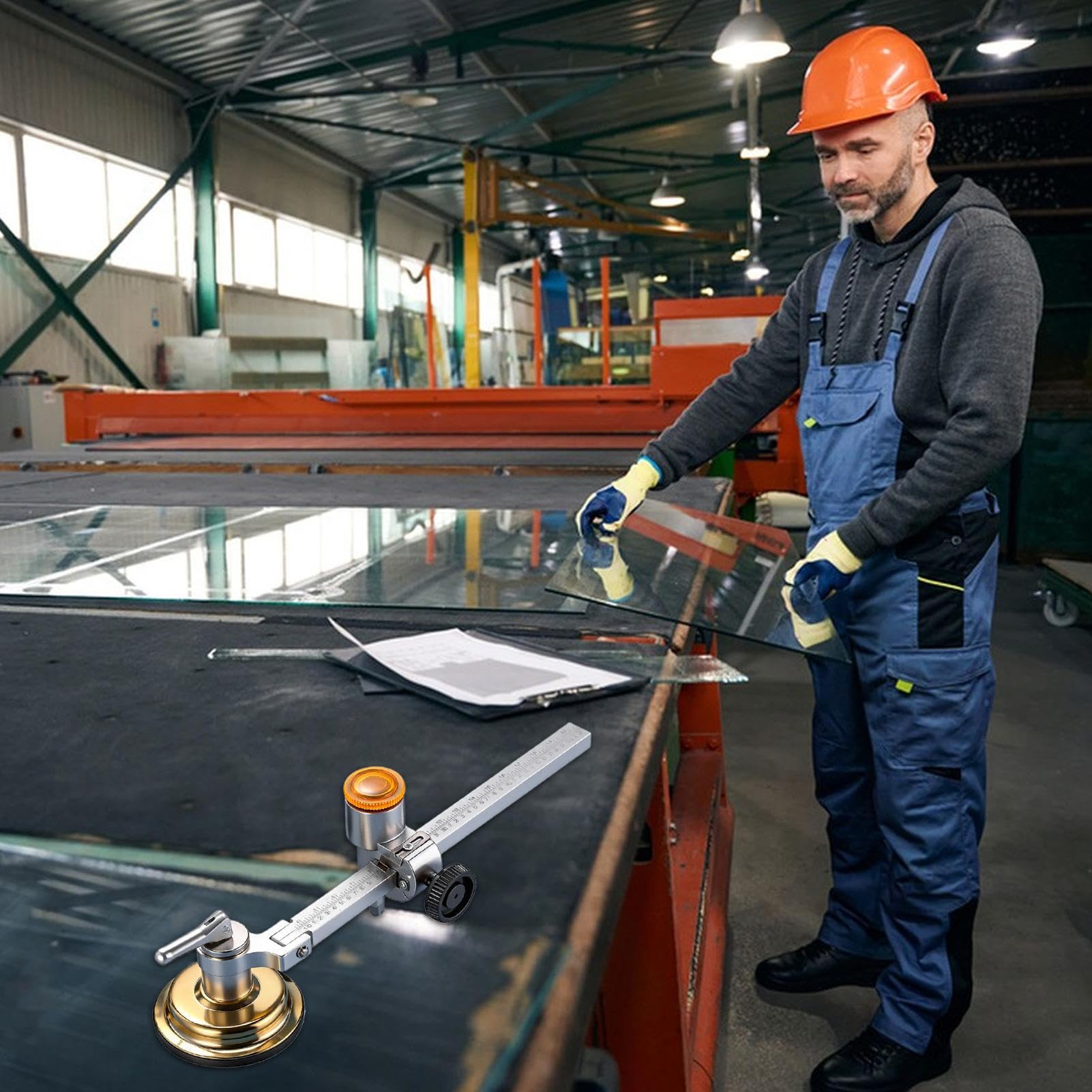 Tagliavetro Circolare Regolabile Di Precisione | Taglierina A Compasso In Lega per Edilizia Bricolage Riparazione Vetro Specchio Fai da Te
