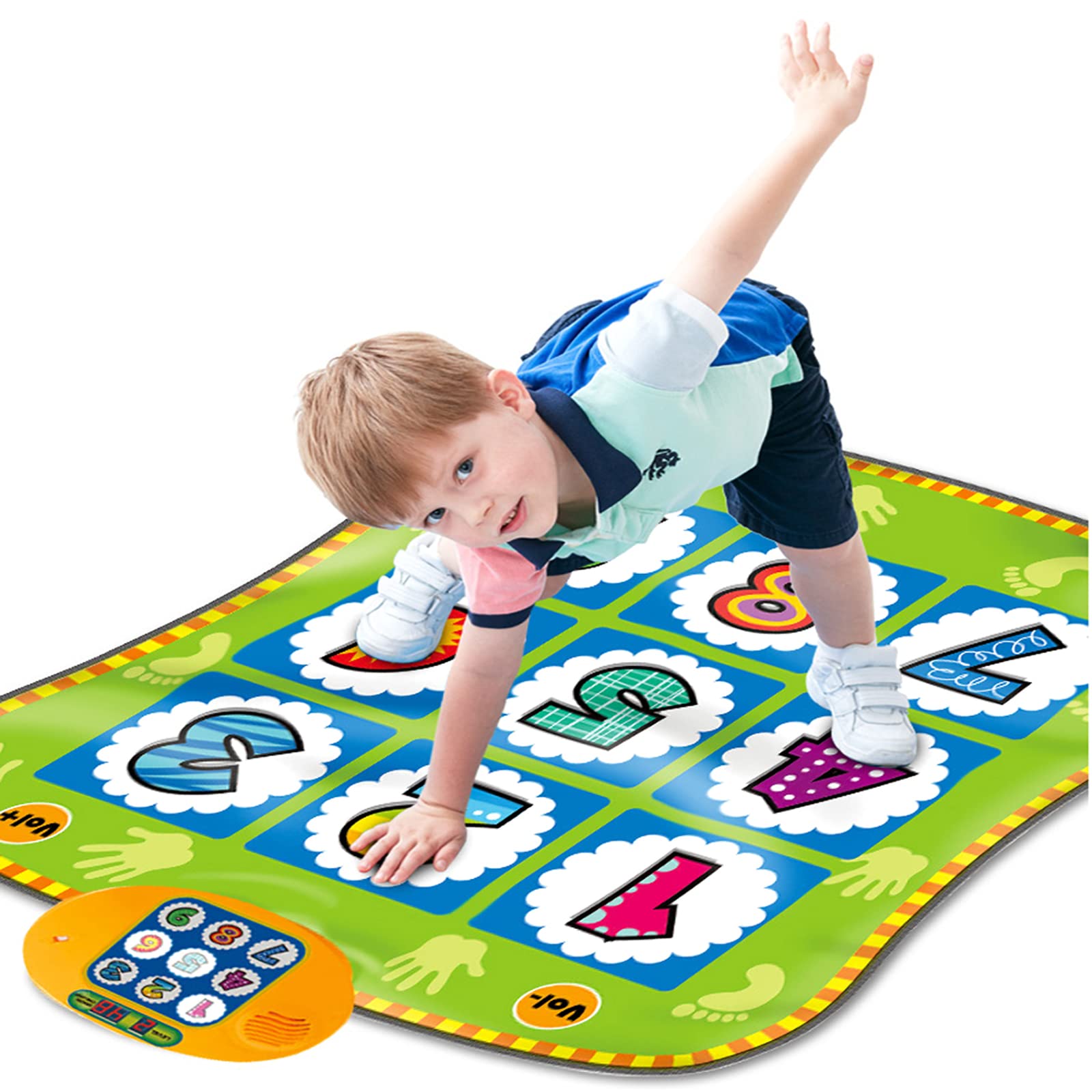 Tappetino da ballo, pad da ballo con musica elettronica con volume regolabile, giochi di ballo con schermo del punteggio a LED, giocattoli educativi precoci, regali di compleanno di Natale per 3-11 an