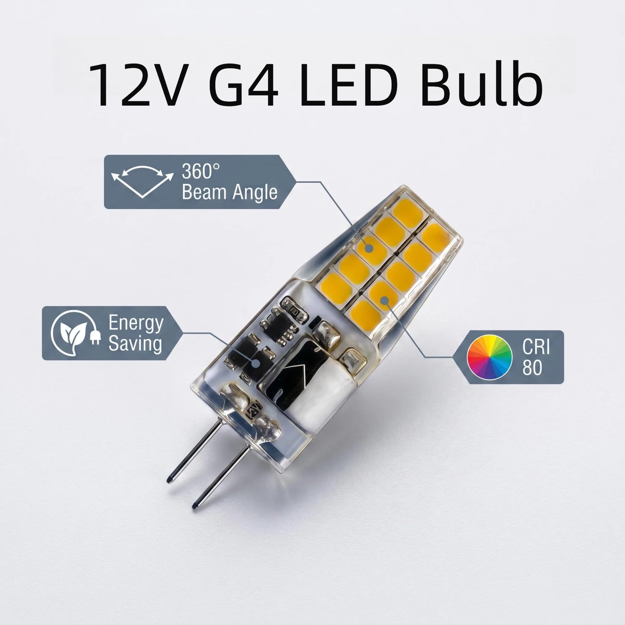 G4 LED Glühbirne 12V T3 Doppelstift 10PCS(5W/Warmes Licht)