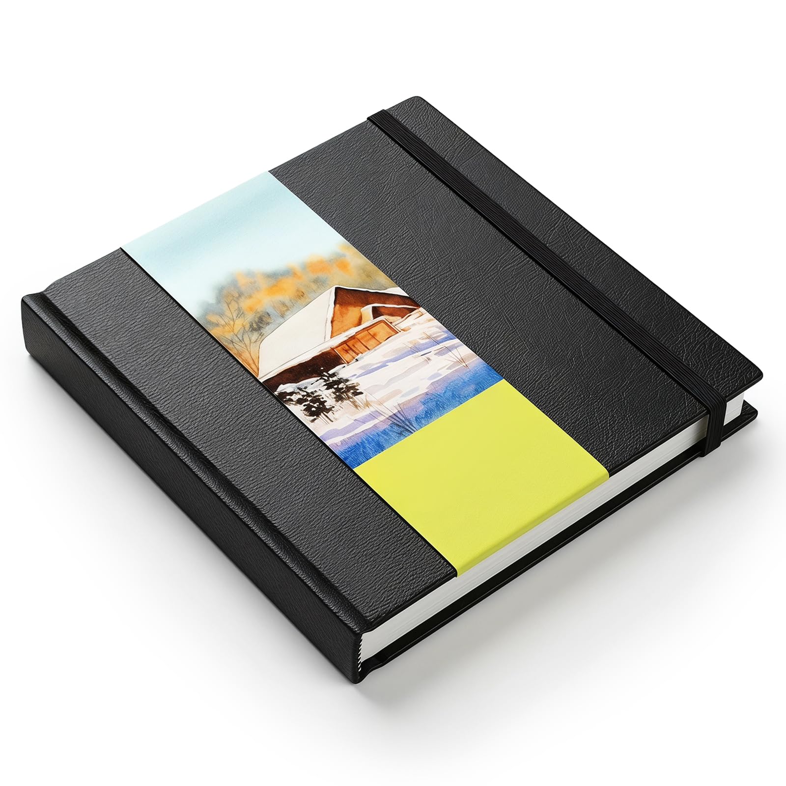 Zyques Black 44 Sheets Hot Press Watercolor Journals Notebook, 14 X 14Cm Textured Art Watercolour Paper Pad 230Gsm Pressed Travel Watercolor Sketchbook For Painting Drawing Sketching