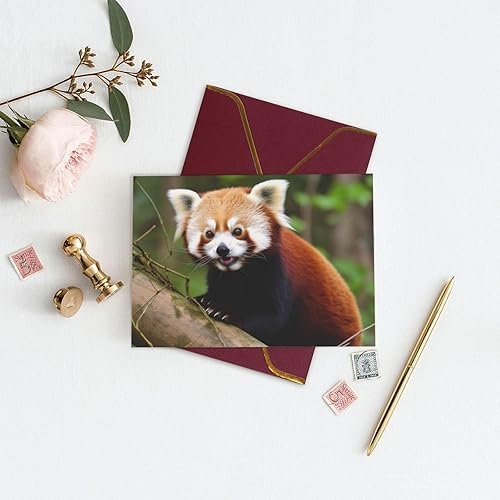 Miniatura 4 de NONHAI Tarjetas de felicitación con sobres, tarjeta de felicitación con sobres, tarjeta de felicitación de Little Panda rojo en blanco para todas