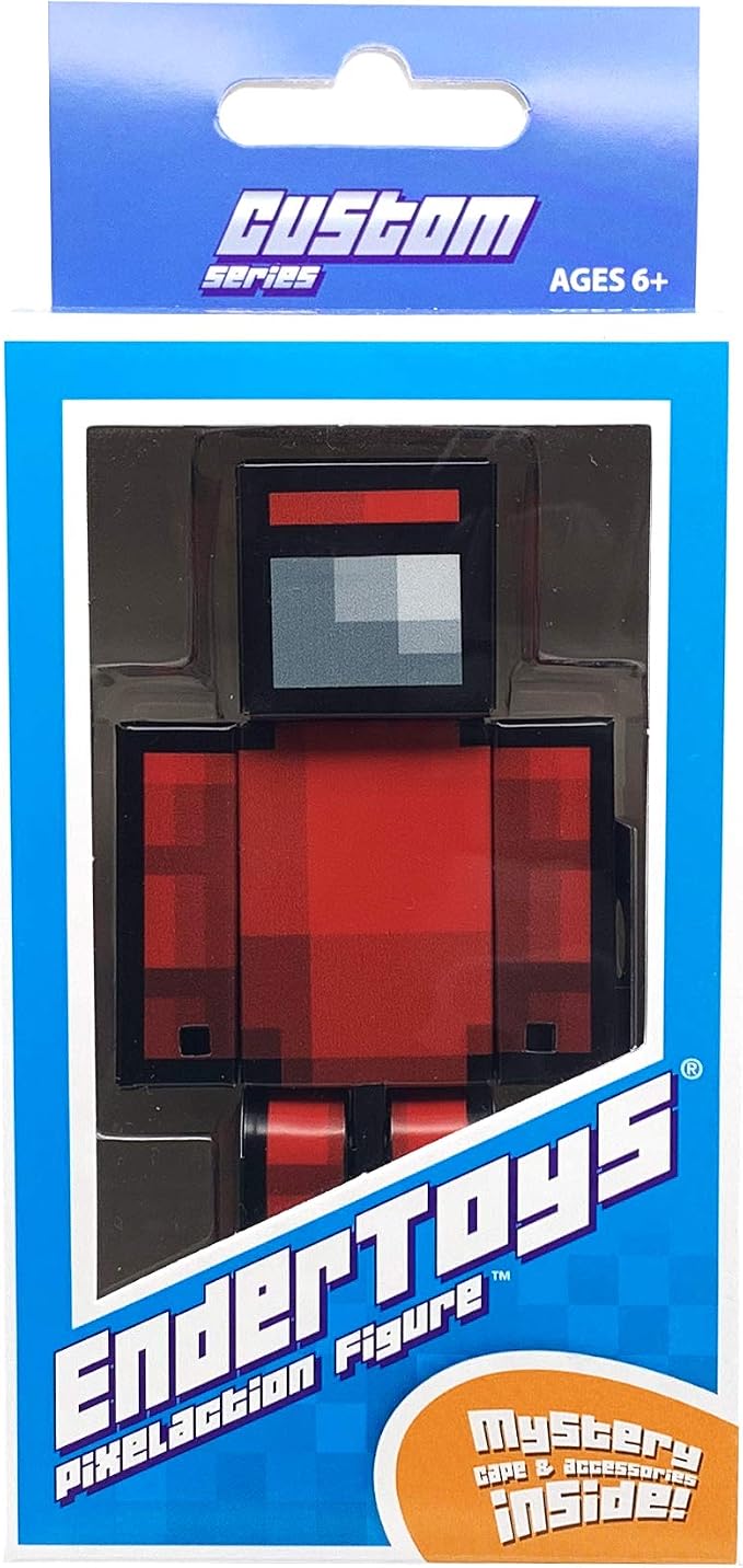 EnderToys Pup Action Figure – 4-Inch Collectible Toy With Interchangeable Parts, Mystery Cape & Weapons, Inspired By Pixel Art