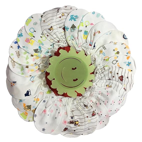 Baby Mittens (gloves) | SoFt Hosiery Cotton| No Marks Soft Elastic| Prevents Nail Scratches On Baby's Tender Skin| New Born To 9 months