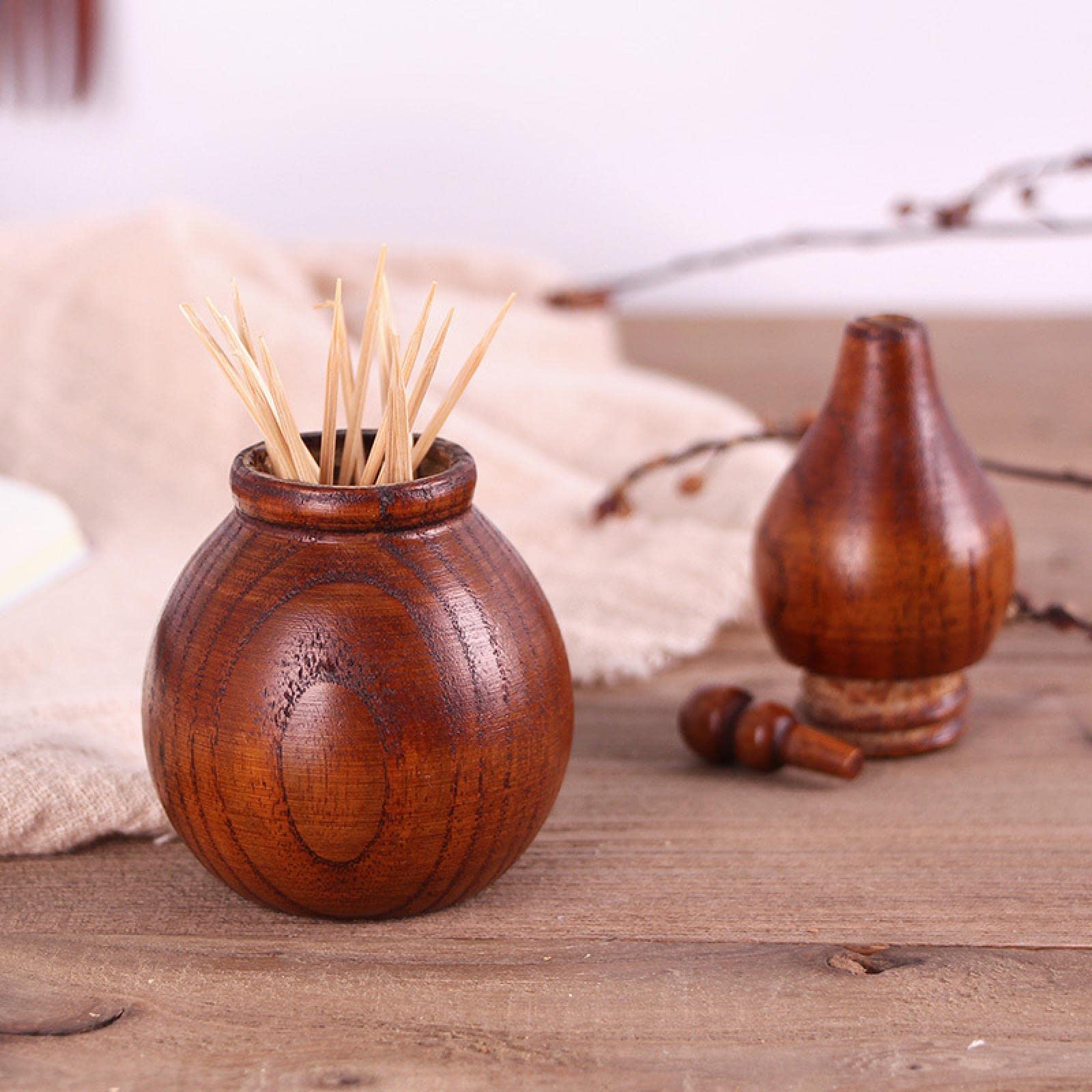 Amazon｜木製ひょうたんつまようじホルダー 爪楊枝ケース 爪楊枝入れ