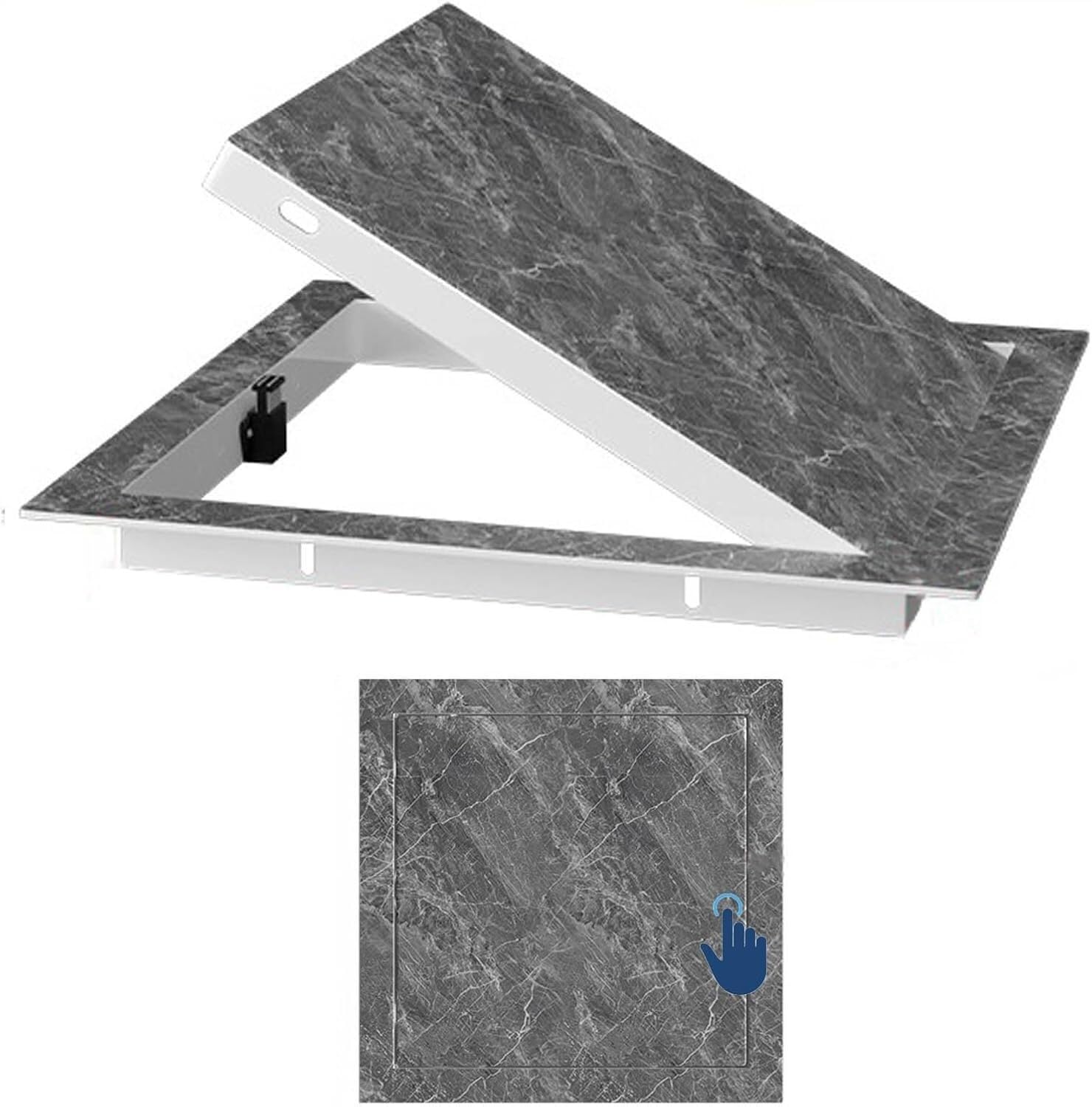 Cucce E Cucc Pip Inspection Hatch Access Panel Wall Wood Grain, Concealed Hatch Door With Click Open/Close(,15X15cm/6X6in)