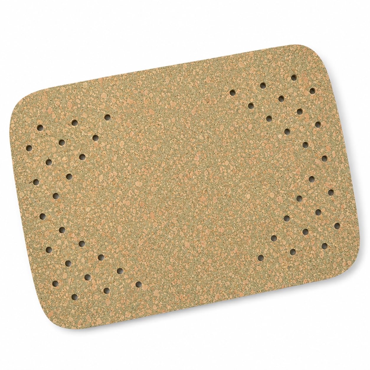 Garnet Natural Cork Bath Mat with Anti-Skid Drainage Holes, 60 x 45 cm | Non-Slip Sauna, Shower & Spa Mat for Wet & Dry Surfaces | Odourless, Non-Toxic, Anti-Flaking Edges