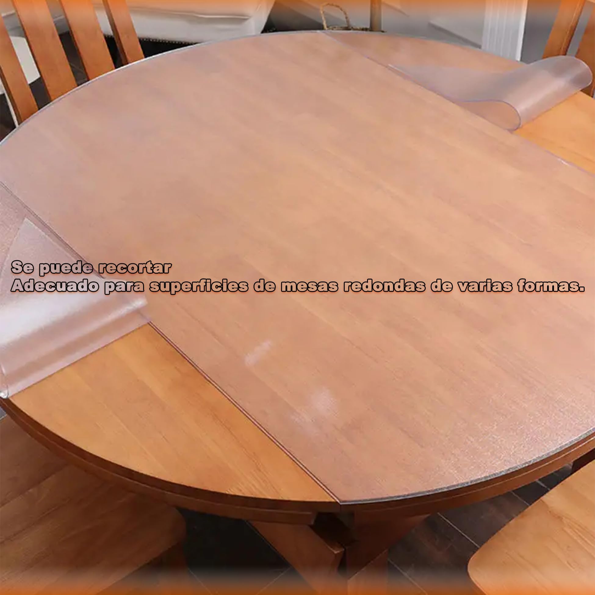 96cm Mantel Transparente Redondo 65°- Borde Biselado丨Protección de la Piel丨Protector Mesa Transparente Esmerilado se Puede Reutilizar Mantel Hule para Barra de Bar/Mesa de Cerveza, Esmerilado 1mm