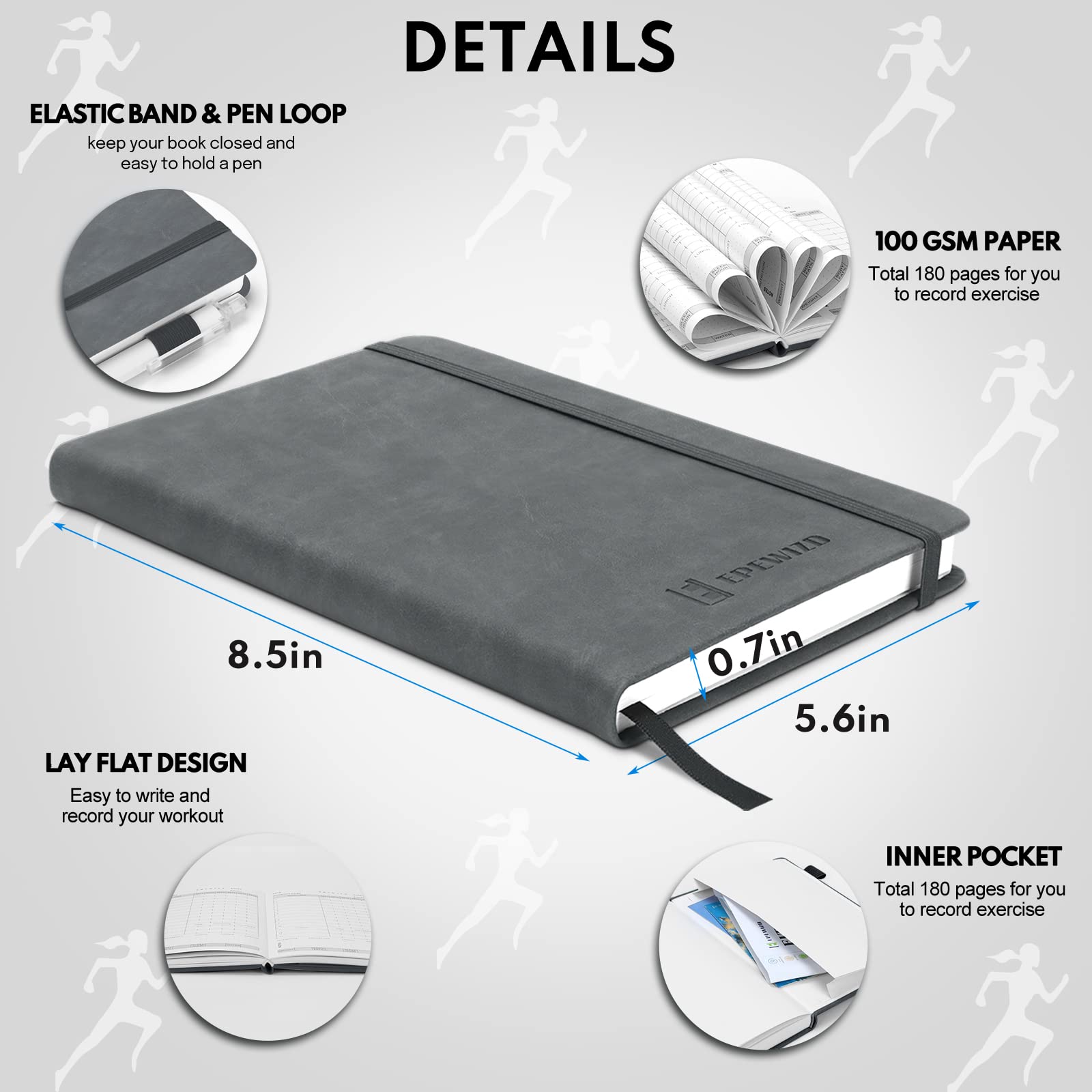 thumbnail: Nextnoid Fitness Planner - A5 Hardcover Workout Logboek, 2 Stuks, Voor Mannen En Vrouwen