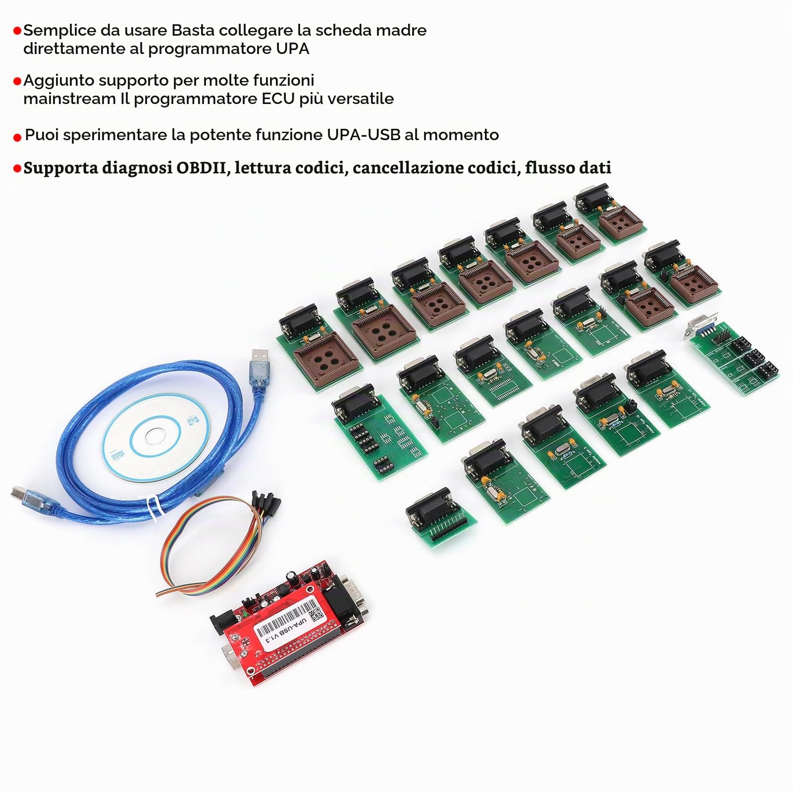 Programmatore automatico Strumento di diagnostica,automatica Programmatore ECU Rilevatore di guasti UPAUSB Lettore di codice Scanner OBD2 Strumento di diagnostica automatica