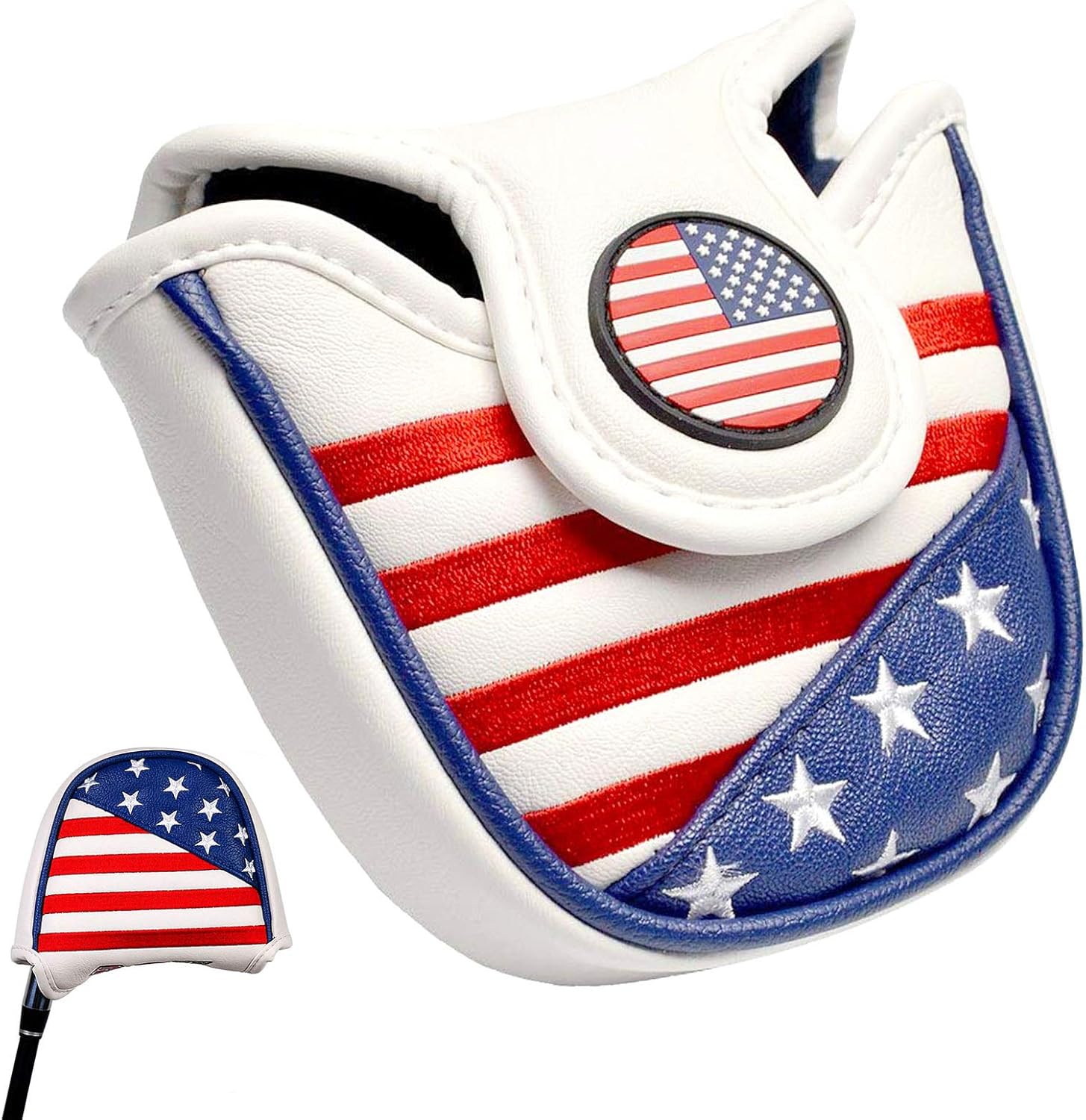 Golf Putter Head Covers Mallet Headcover Club PU Leather