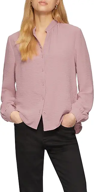 Women's Blouse with Stand-Up Collar - Elegant Blouse