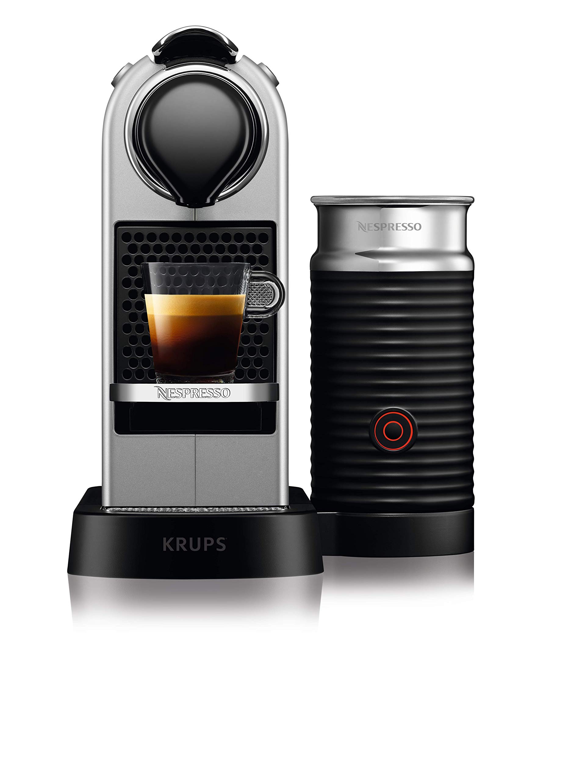 NESPRESSO Krups XN761B Citiz&Milk ekspres do kawy na kapsułki | automatyczny tryb czuwania | 1260 W | pojemność zbiornika na wodę: 1 l | ciśnienie pompy: 19 bar | srebrny