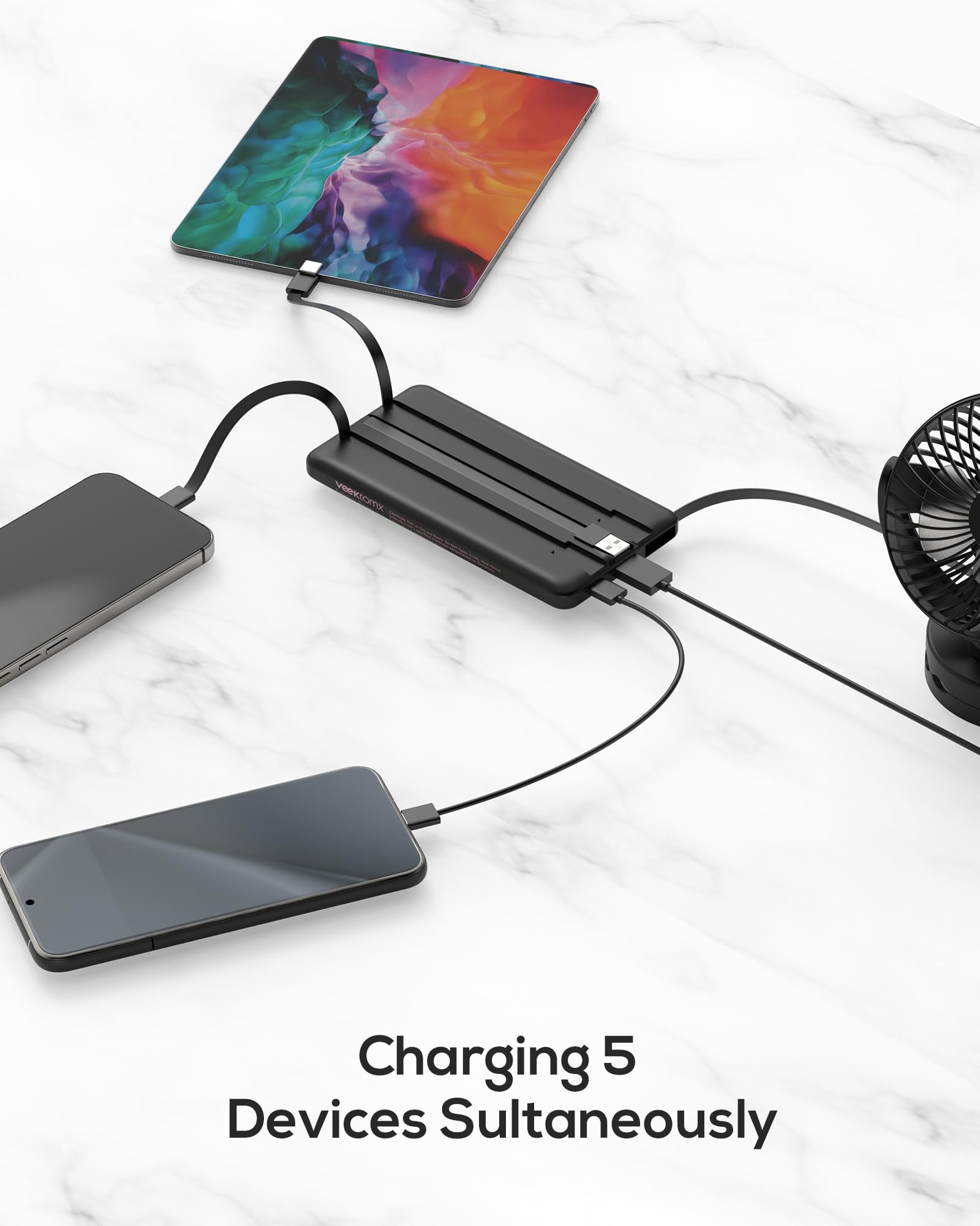 Amazon.com: VEEKTOMX 10000mAh Portable Charger with Built-in