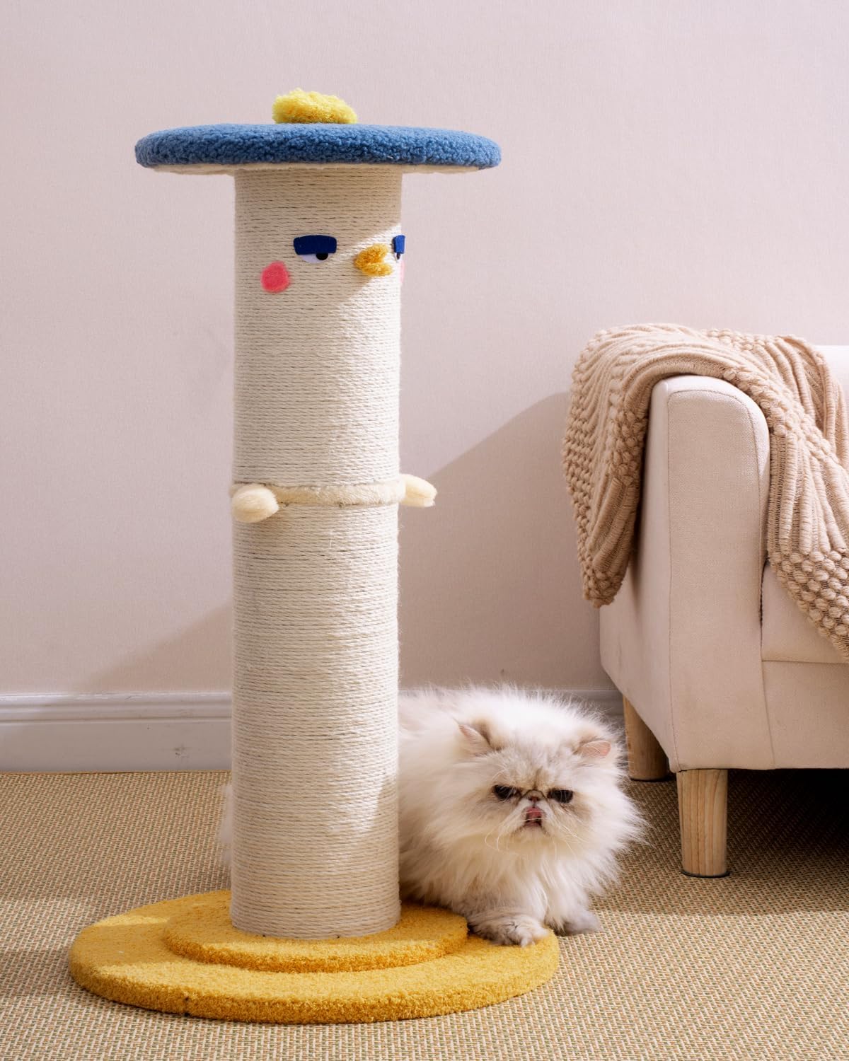 Arbre à chat en sisal avec support complet et hauteur réglable pour chat adulte