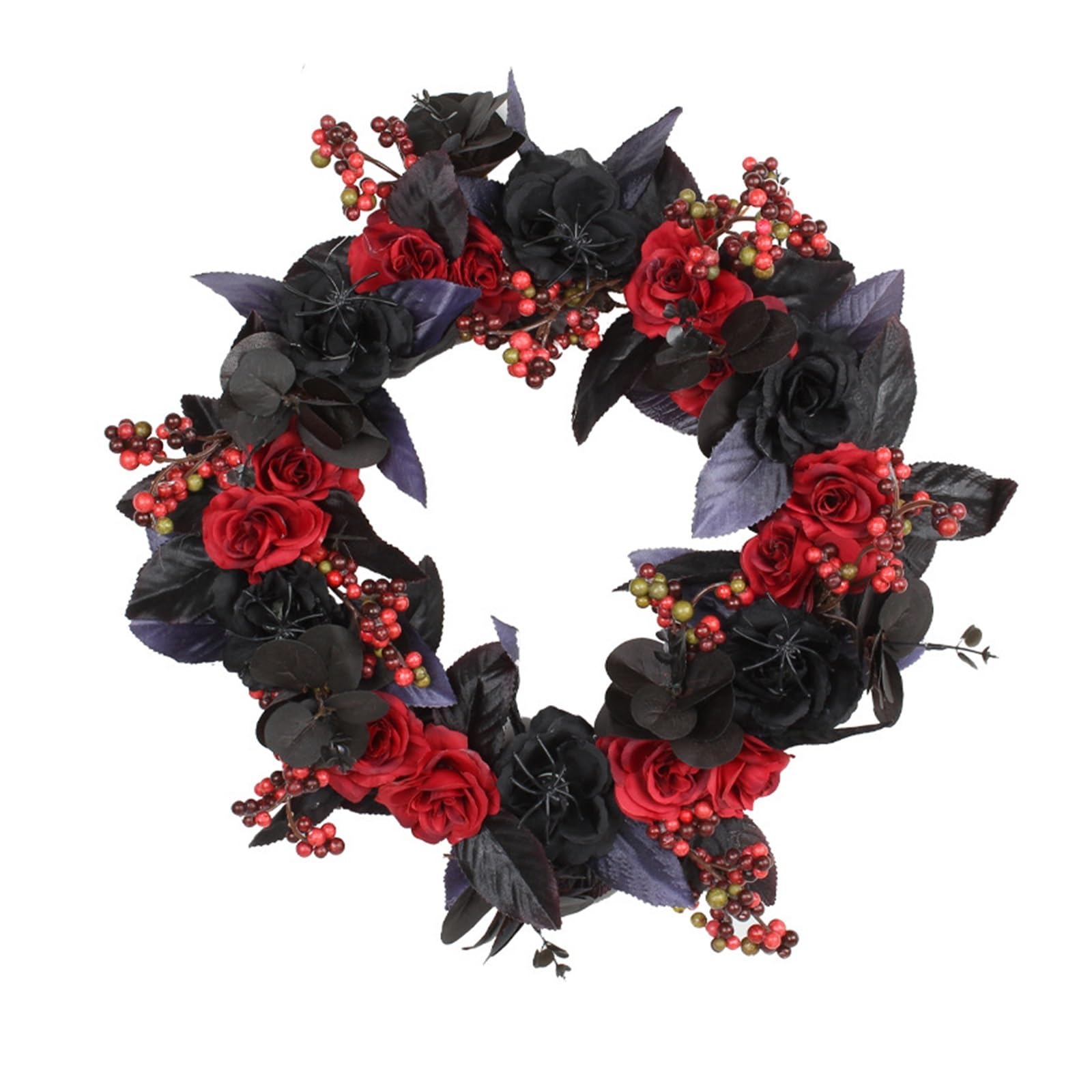 Guirlande de roses romantiques et fruits noirs pour l'esprit de festival