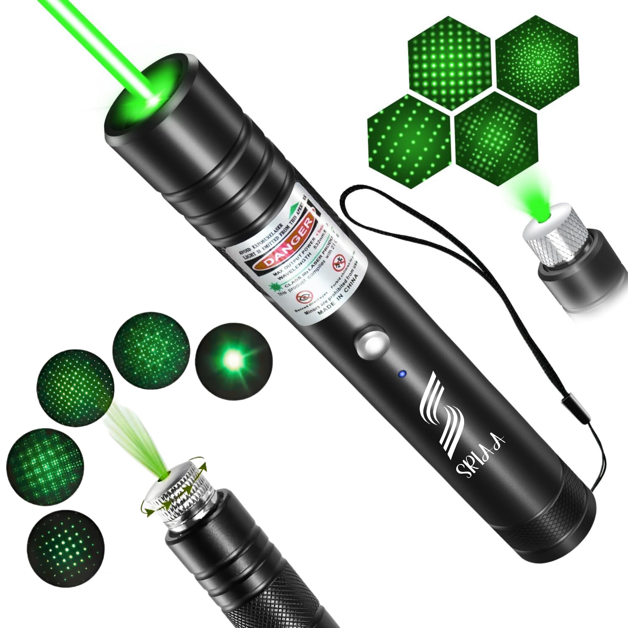 SRIAA Green USB Rechargeable Presentation Pointer – Perfect for Presentations, Classroom, and Conference Use