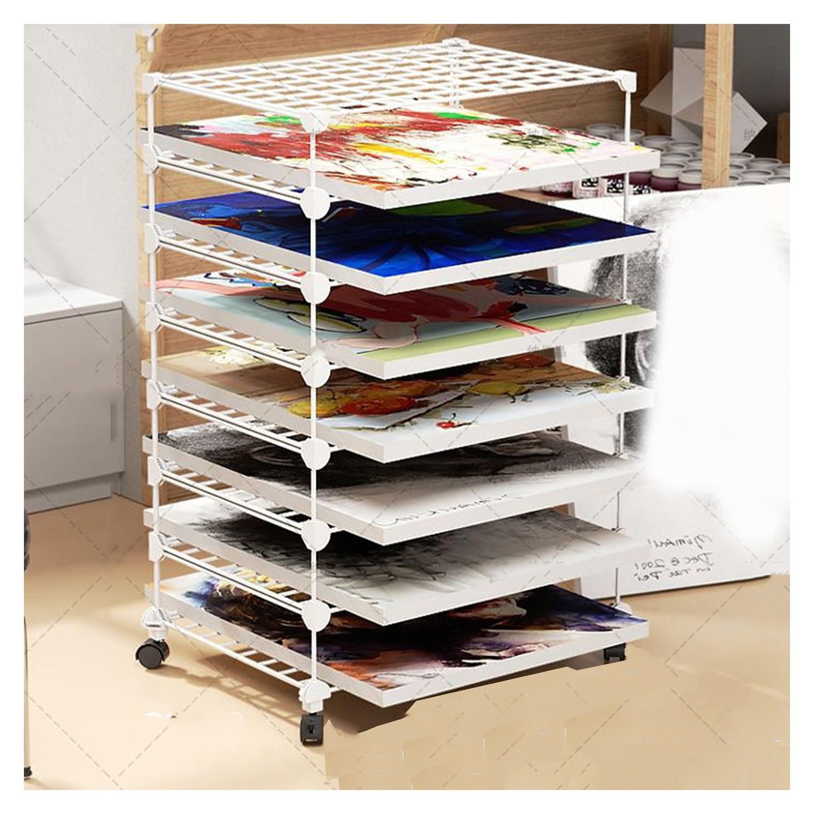 Organizador De Papel, Organizador De Clasificación De 4/5/6/7/8 Capas, Clasificador De Papel, Gabinete De Almacenamiento De Papel For El Hogar, El Aula, La Oficina, La Escuela (negro, Blanco)(White,7t