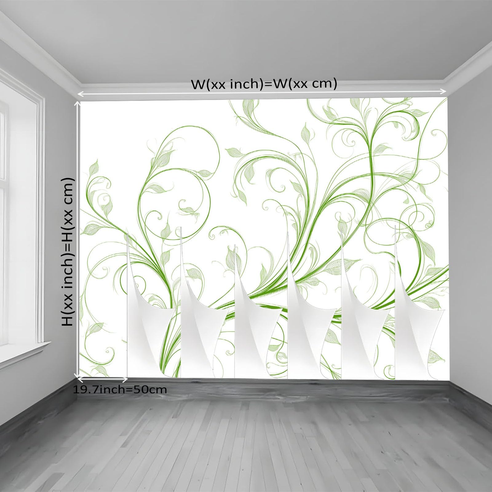 Tapeta wirujące linie 400 x 280 cm, styl abstrakcyjny plakat fototapeta tapeta dekoracja ścienna salon sypialnia pokój dziecięcy, zielony