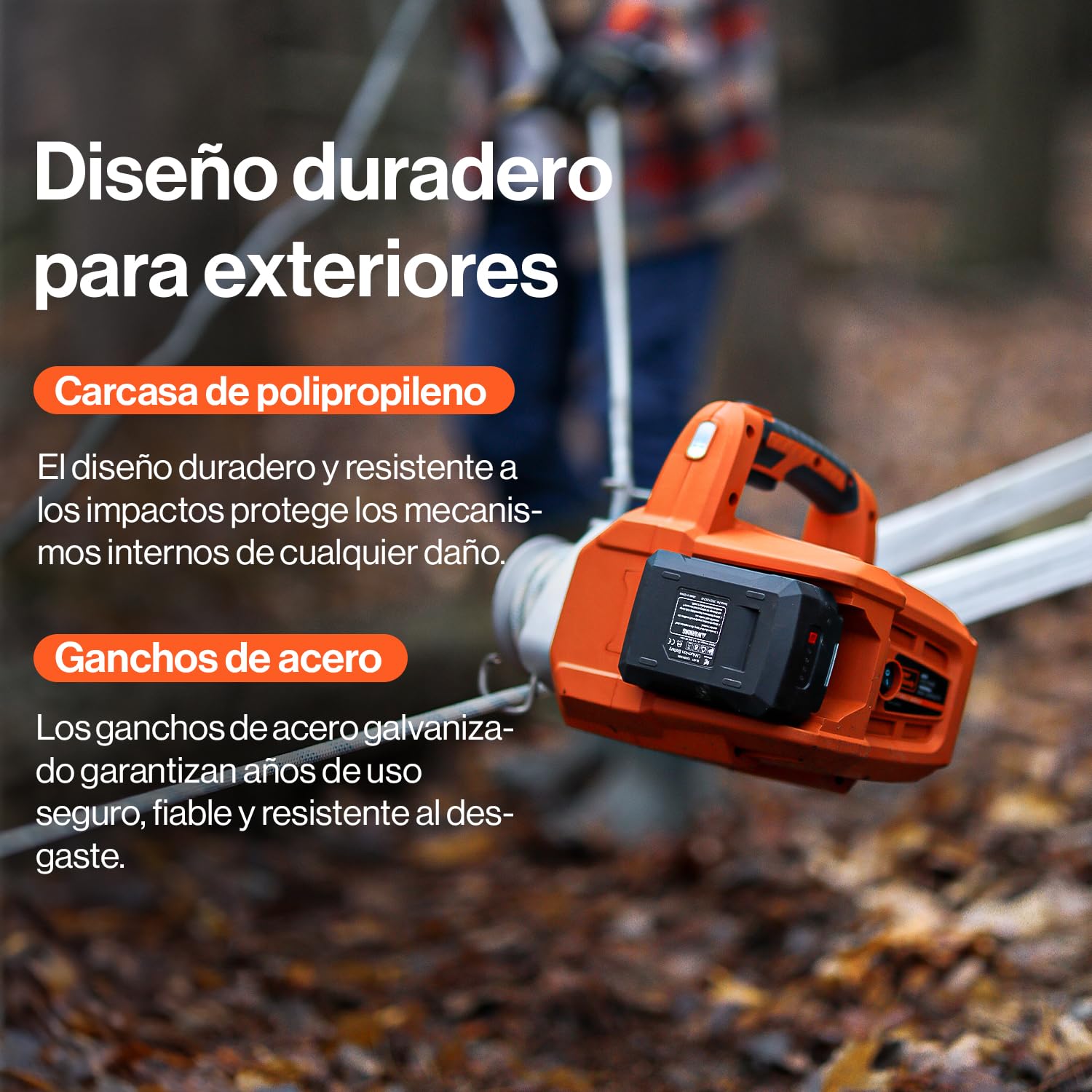 SuperHandy Cabrestante Eléctrico Portátil Cabrestante Polipasto Motor sin escobillas Li-Ion Batería 454kg-908kg Max Fuerza de tracción para la silvicultura Caza(Low Stretch Cuerda Incluido)