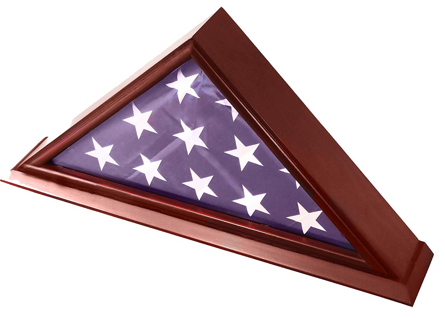 DECOMIL 5x9 Flag Display Case with Cherry Finish (for Burial/Funeral/Veteran Flag)
