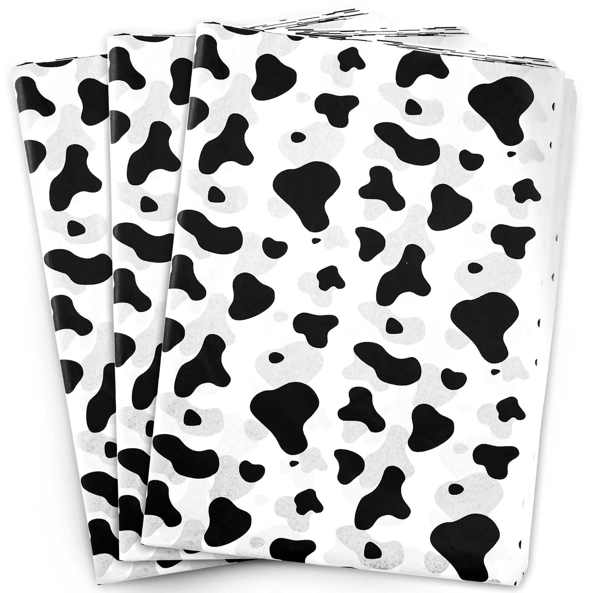 Hi Sasara 50 Sheet Cow Print Tissue Paper - 14 x 20 inch, Perfect for Gift Bags & Cow Party Decor