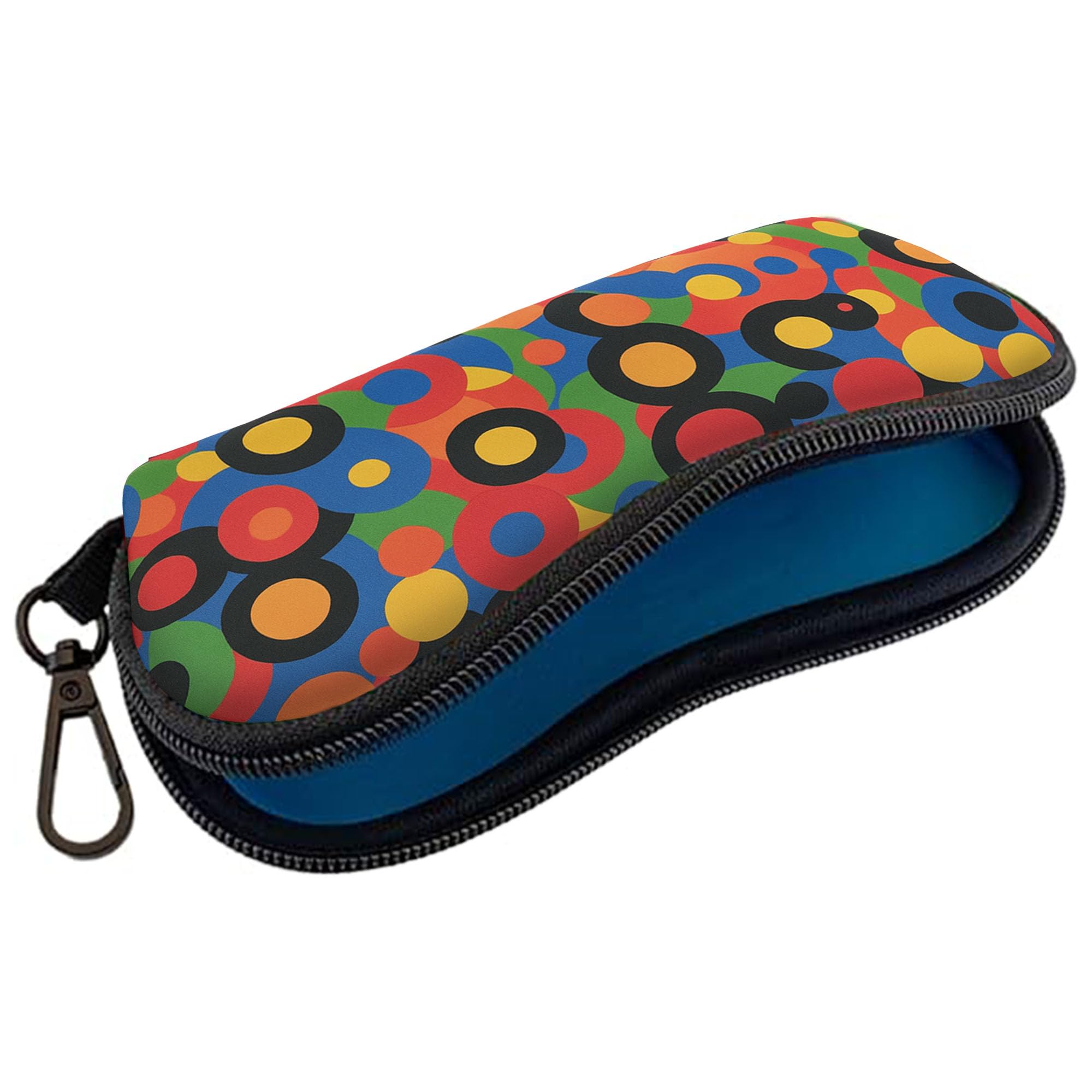 Frogglez Swim Goggles Carry Case - Soft Lightweight Neoprene Cloth Pouch or Case w/Clip & Zipper for Sunglasses & Eyeglasses